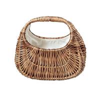 YUEKOPOU Sac à bandoulière Fourre-tout en paille, Shoulder Bags 2023 New Rattan Bag Hand-held Straw Bag Ladies Basket Retro Woven Bag Women's Bag straw bags(Brown)