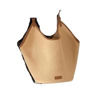 YUEKOPOU Sac à bandoulière Fourre-tout en paille, Shoulder Bags Straw Bag Women's Tote New Summer Leisure Shoulder Large Bag Commuting Woven Bucket Bag straw bags(Brown)