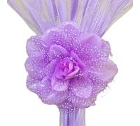 YUEKOPOU Tie-Backs Ajustables, Tie-Backs pour Rideaux Cloth Curtain Tiebacks Pack of 2 with 13 Centimeters Flower Multicolor(Purple)