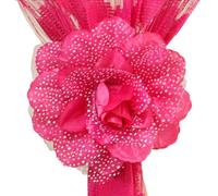 YUEKOPOU Tie-Backs Ajustables, Tie-Backs pour Rideaux Cloth Curtain Tiebacks Pack of 2 with 13 Centimeters Flower Multicolor(Rose Red)