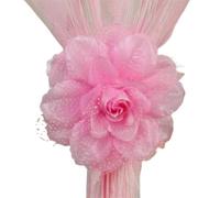 YUEKOPOU Tie-Backs Ajustables, Tie-Backs pour Rideaux Cloth Curtain Tiebacks Pack of 2 with 13 Centimeters Flower Multicolor(Pink)