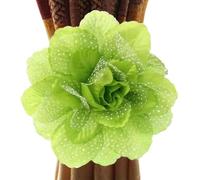 YUEKOPOU Tie-Backs Ajustables, Tie-Backs pour Rideaux Cloth Curtain Tiebacks Pack of 2 with 13 Centimeters Flower Multicolor(Green)