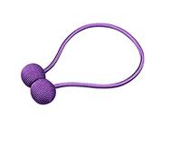 YUEKOPOU Tie-Backs Ajustables, Tie-Backs pour Rideaux Magnetic Roll Curtain Tiebacks 1 Pc Multicolor 45-50 cm(Purple)