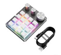 YUEKOPOU Tragbare Tastatur, drahtlose Konnektivität, ergono Gaming Keyboard Featuring Customizable Keys and Three Knobs, Designed for Seamless Layer Switching During Intense(Black)