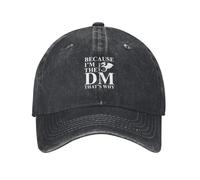 YUELEKANG Dungeon Master Adventure Games Because Im The DM Thats Why Classic Baseball Cap Vintage Washed