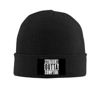 YUELEKANG Mens Straight Outta Compton Logo Film Movie Cool Winter Warm Knit Beanie Black