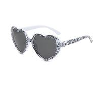 YUELUQU Lunettes de soleil en forme de cœur pour homme et femme - Polarisées des années 90 - Accessoire de festival - Lunettes de fête, Motif araignée blanche