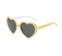 YUELUQU Lunettes de soleil en forme de cœur pour homme et femme - Polarisées des années 90 - Accessoire de festival - Lunettes de fête, Grille jaune.