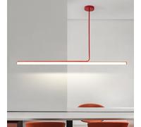 Yuelux Suspension LED Moderne - Luminaire Linéaire Dimmerable pour Île de Cuisine, Salle à Manger et Bureau - Hauteur Réglable, Design Contemporain - Éclairage de Plafond Économe (rouge, 100cm)