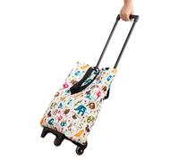 Yuemeuy Chariot De Courses sur Roues,Grand avec Roues - Chariots Pliants Roulant Sac | pour Exterieur Peche Plage Magasin Maison Stockage Voiture Fruit Legume Alimentation Snack