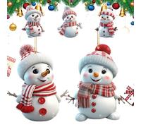 Yuemeuy Décorations de Noël | Décor Neige en Acrylique 2D | 5 Sujets Mignons en Pendant | pour Intérieur Maison Fêtes d'hiver