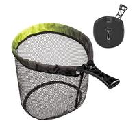 Yuemeuy Épuisette pour Truite, Épuisette pour Pêche à la Mouche, Pliante Compacte pour Débarquement Sports Nautiques Transport Extérieur Capture Remise À l'eau Saumon Perche Silure Débutants