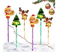 Yuemeuy Lumières De Noël Alimentées par Énergie Solaire | Décoration d'Extérieur pour Jardin | Lumières sur Piquet Étanches pour Pelouse | pour Allée Terrasse Balcon Jardin Fête Halloween Noël