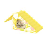 Yuemeuy Maison pour Hamster Forme Fromage,Maison pour Hamster - Rampe d'escalade Anti-Dérapante 2 en 1 Habitat Jeu Fourrage Nid Décoration Paysage Jouets à Ronger