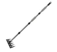 Yuemeuy Outil Arrache Mauvaises Herbes Manche Long | Râteau à Désherbage de Jardin avec Manche | Extracteur Robustepour Sol Jardin Massif Terrasse Cour Désherbage Aiguilles de Pin