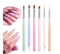 Yuemeuy Stylos Vernis à Ongles, 6 Pièces Stylos À Vernis Gel, Kit Manucure Double Embout et Pince à Strass pour Femme Salon Maison Voyage Gel UV