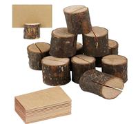 YUEMING 20 Pièces Placez la Carte Les Détenteurs, Porte Carte Bois avec Kraft, Porte Menu Bois Nombre Photo Stand Lieu Nom Carte Mémo Titulaire pour Mariages Décoration de Fête D'anniversaire