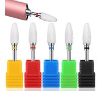 YUEMING 5 pièces Tête de Meulage Professionnelle Pour Soins des Ongles Embout de Ponceuse en Céramique Embouts en Céramique Professionnels Pour Retirer Le Vernis/Gel et Repousser les Cuticules (A)