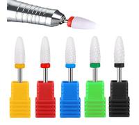 YUEMING 5 pièces Tête de Meulage Professionnelle Pour Soins des Ongles Embout de Ponceuse en Céramique Embouts en Céramique Professionnels Pour Retirer Le Vernis/Gel et Repousser les Cuticules