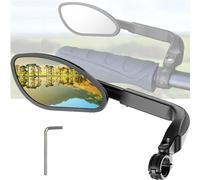 YUEMING Rétroviseur Vélo, Rétroviseur de Vélo Rétractable, Grand Miroir HD Acier Inoxydable, Rotation à 360°, Rétroviseur Universel Pour guidon gauche de 21-26 mm Vélo Moto Bicyclette, Gauche