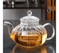 YUEMING Théière en verre borosilicate avec infuseur amovible, 600 ml, résistante à la chaleur