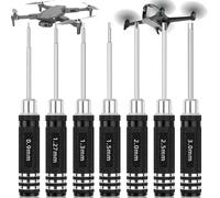 YUEMING Tournevis Hexagonal, Kit d'outils de Tournevis RC 0,9 mm 1,27 mm 1,3 mm 1,5 mm 2,0 mm 2,5 mm 3,0 mm, RC Hexagonal Tournevis pour RC Modèles Réduits Voitures Drones Bateaux Hélicoptères