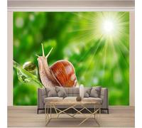 YueMingDi 3D Créatif Salon Décoration Animal Escargot Vert Feuille Chambre Salon Moderne Fond D’Écran-300Cm×210Cm