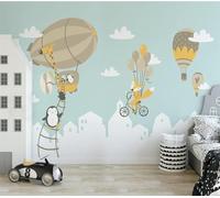 YueMingDi 3D Moderne Décoration Murale Chambre À Coucher Dessin Animé Animal Blanc Nuage Canapé Tv Fond D’Écran Art Fond Mur-400Cm×280Cm