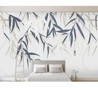YueMingDi 3D moderne décoration murale chambre à coucher plante feuille de bambou paysage tv chambre papier peint autocollant mural salon murale-350cm×256cm