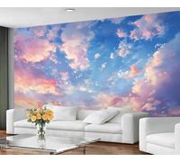 YueMingDi 3D Moderne Décoration Murale Chambre Blanc Nuage Bleu Ciel Paysage Créatif Salon Canapé Tv Fond D’Écran-250Cm×170Cm