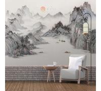 YueMingDi 3D Moderne Mural Décoration Chambre À Coucher Encre Paysage Montagne Pic Paysage Canapé Tv Fond D’Écran Art Fond Mur-250Cm×170Cm