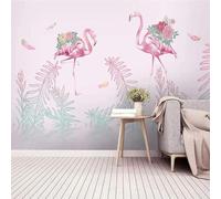 YueMingDi 3D Moderne Mural Décorer Chambre Animaux Flamingo Paysage Vue Bureau Étude Salon Fond D’Écran-400Cm×280Cm