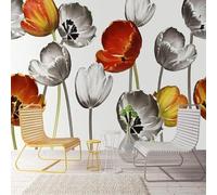 YueMingDi 3D Mural Art Chambre Minimaliste Coloré Fleur Bureau Étude Salon Fond D’Écran-350Cm×256Cm