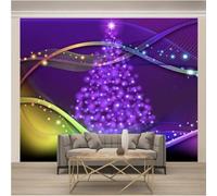 YueMingDi 3D Mural Maison Décoration Murale Lignes Violettes Paysage Paysage Chambre Fond D’Écran-400Cm×280Cm