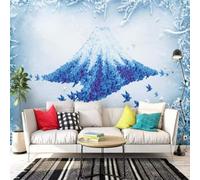 YueMingDi 3D Salon Mural Décor À La Maison Bleu Montagne Sommets Paysage Chambre Fond D’Écran-430Cm×300Cm