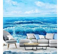 YueMingDi 3D Salon Mural Décoration De La Maison Blanc Nuage Bleu Océan Paysage Chambre Salon Moderne Fond D’Écran-350Cm×256Cm