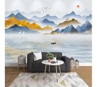 YueMingDi 3D Salon Mural Décoration De La Maison Sommet De La Montagne Vue Du Lac Chambre À Coucher Salon Moderne Fond D’Écran-400Cm×280Cm