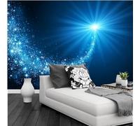 YueMingDi Bleu Ciel Étoilé Scène De Nuit Créatif Maison Fond D’Écran Chambre À Coucher Étude Salon Bureau Fond-350Cm×256Cm