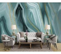 YueMingDi Bleu Minimaliste Plante Ligne Murale Décoration Intérieure Chambre À Coucher Salon Moderne Tv Fond-150Cm×105Cm