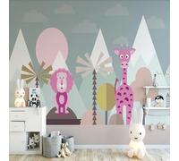 YueMingDi Fond D’Écran 3D, Salon Canapé, Dessin Animé, Arbre, Paysage, Salon Chambre, Arrière-Plan, Art Mural-300Cm×210Cm