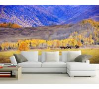 YueMingDi Montagne Sommets Bois Paysage Moderne Fond D’Écran Décoration Intérieure Créatif Salon Chambre À Coucher Fond D’Écran-430Cm×300Cm