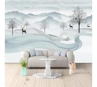 YueMingDi Montagne Sommets Plantes Arbres Paysage Moderne Mural Décoration Chambre Texture Maison Salon Tv Fond-300Cm×210Cm