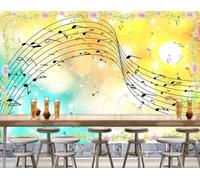 YueMingDi Musique Caractère Paysage Mural Art Décoration Bureau Étude Salon Fond-200Cm×140Cm