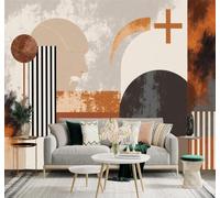YueMingDi Papier Peint 3D Art Abstrait Rétro Géométrique Motifs | Fresques Murales et Créatives Décoration D'intérieur Pour le Bureau Salon la Chambre Coucher Canapé Mural de Luxe-300cm×210cm