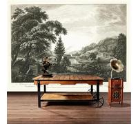 YueMingDi Papier Peint 3D, Salon, Canapé, Sommets De Montagne, Bois, Paysage, Chambre, Salon, Fond D’Écran Moderne-200Cm×140Cm