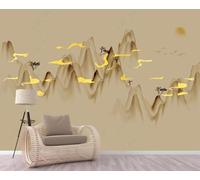 YueMingDi Simple Jaune Montagne Pic Paysage Murale Décoration Maison Texture Maison Salon Tv Fond-300Cm×210Cm