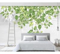 YueMingDi Vert Feuilles Plantes Paysage Moderne Peintures Murales Décorer Chambre Salon Moderne Tv Fond-250Cm×170Cm