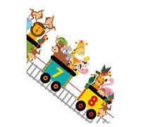 YUEMOL Frise Murale Adhesive Train Le Salon numérique décoration de Chambre for Enfants PVC Auto-adhésif étanche for la Cuisine Salle de Bain for Enfants décoration de Chambre à Verse Autocollants