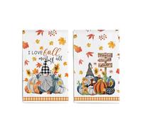 YUEMOL Torchon Automne Lot de 2 Serviettes rectangulaires Ultra Douces et très absorbantes for Thanksgiving, for la Maison, la Salle de Bain, la Cuisine, décoration de Vacances - 45,7 x 71,1 cm(A)