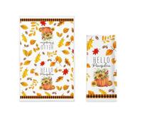 YUEMOL Torchon Automne Lot de 2 Serviettes rectangulaires Ultra Douces et très absorbantes for Thanksgiving, for la Maison, la Salle de Bain, la Cuisine, décoration de Vacances - 45,7 x 71,1 cm(D)